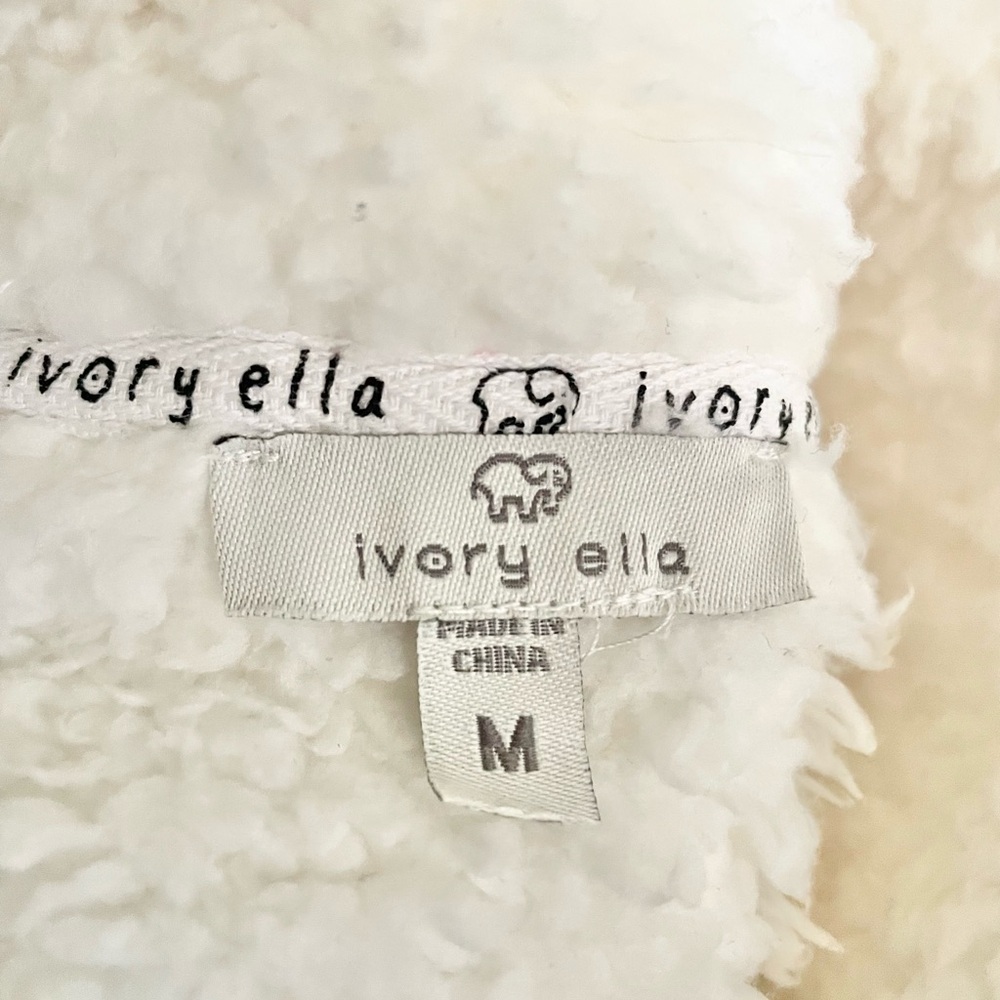 Ivory Ella women’s Sherpa quarter zip long sleeve collared pullover sweatshirt M - Picture 5 of 7
